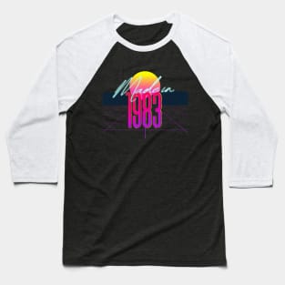 Made In 1983 ∆∆∆ VHS Retro Outrun Birthday Design Baseball T-Shirt